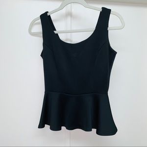 Francesca’s Black Peplum Top with Rose Gold Zipper